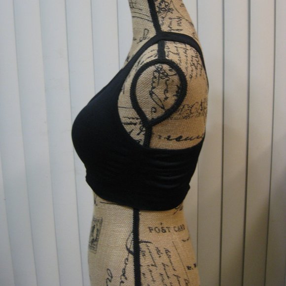 NWOT black zip front sports bra M med - Picture 3 of 6
